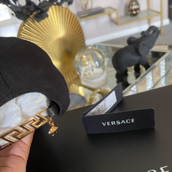 Black Versace Baseball Cap W/ Greek Accessory main image 4